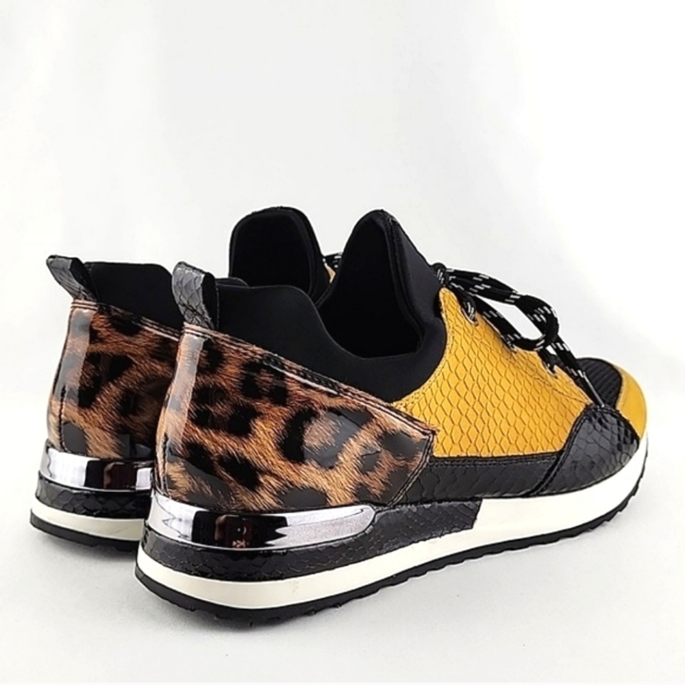Remonte Women's Lace Up Casual Leopard Print Yellow Black Trainers Shoes 40 - Picture 7 of 16